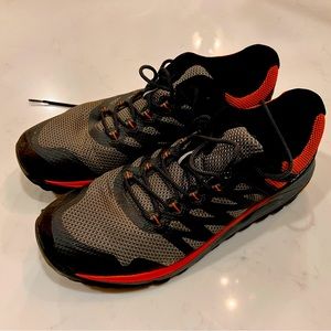 Merrell Nova 2, orange and gray, size 12 trail shoe.